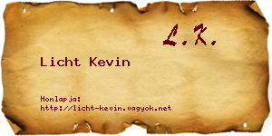 Licht Kevin névjegykártya