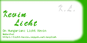 kevin licht business card